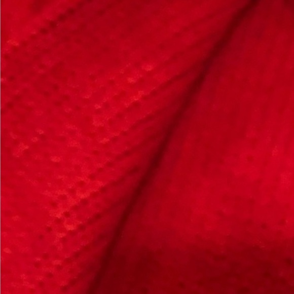 MEESHA & MIA RED Medium waterfall high-low red chunky knit sweater - Picture 14 of 16